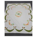 HAND MADE PATTERN QUILT - 74" X 91" - STAINED