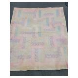 HAND MADE QUILT - 62" X 73"
