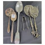 6 ASSORTED SILVERPLATE SERVING UTENSILS