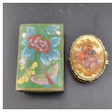 CLOISONNE MATCHBOX HOLDER AND PILL BOX