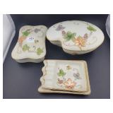 4 PC. COFFEE TABLE SET: ASHTRAYS, CIGARETTE BOX