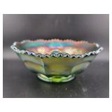 FENTON GRAPE AND CABLE CARNIVAL GLASS 5" BOWL