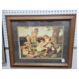 CHILDREN UNDER A TREE PRINT - 19" X 23" - FRAMED