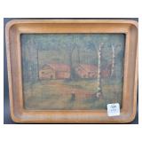 CABIN IN THE WOODS - HAND PAINTED - 8" X 10"