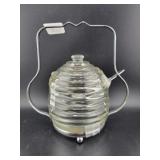 CRYSTAL AND CHROME HONEY POT