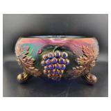 FENTON GRAPE AND CABLE CARNIVAL GLASS 6" BOWL
