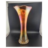 11" CARNIVAL GLASS VASE IN MARIGOLD