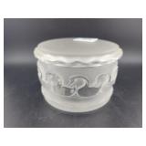 LALIQUE CRYSTAL SWAN COVERED DRESSER BOX