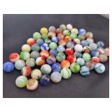 (65) ASSORTED COLOR GLASS MARBLES