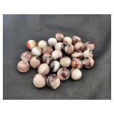 (25) ASSORTED COLOR GLASS MARBLES