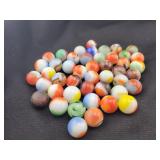 (46) ASSORTED COLOR GLASS MARBLES