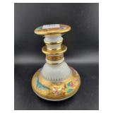 FRENCH STOPPERED BOTTLE - 5" HIGH - FLORAL DESIGN