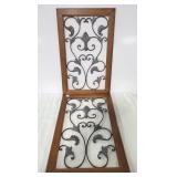 (2) WALL Dï¿½COR PANELS - WOOD & METAL - 17" X 27"