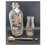 BUPPS DAIRY QUART MILK BOTTLE, MILLER REED DAIRY