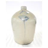 5 GALLON BLUE DECORATED CROCK JUG