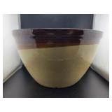 BROWN AND WHITE 12" CROCK MIXING BOWL