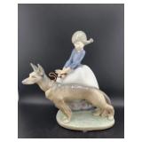 LLADRO PORCELAIN FIGURINE - YOUNG GIRL WITH DOG -
