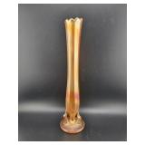 DUGAN MARIGOLD CARNIVAL GLASS BUD VASE - 9 1/4"