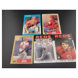 (5) AUTOGRAPHED PETE ROSE BASEBALL TRADING CARDS