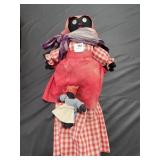 BLACK AMERICANA NO LEG DOLL AND MINIATURE