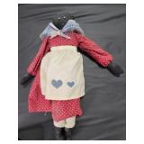 BLACK AMERICANA DOLL BABY - CLOTH - HEART APRON -