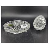 WATERFORD CRYSTAL TRAY AND WATERFORD CRYSTAL EGG