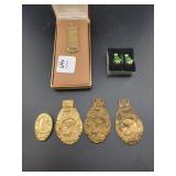 JUNIOR FIRE MARSHALL BADGES FROM 1955 AND 1956 AND