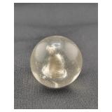 CLEAR MARBLE WITH DOG FIGURINE INSIDE