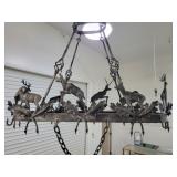 IRON WILDLIFE DESIGN HANGING KITCHEN POT RACK