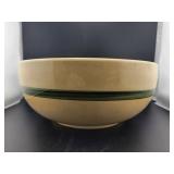 9 1/2" GREEN STRIPE CROCK MIXING BOWL