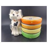 ART DECO PERIOD DOG AND VASE