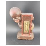BLACK AMERICANA COMPOSITION SHELF THERMOMETER