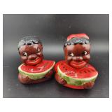 PAIR BLACK AMERICANA WATERMELON CHILDREN S & P