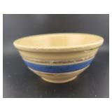 5 INCH WATT POTTERY MIXING BOWL - BLUE STRIPE W/CP