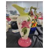 HULL POTTERY EWER - 14" HIGH - HAS AN IMPERFECTION