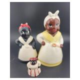 3 ASSORTED BLACK AMERICANA CERAMIC FIGURINES: 5",