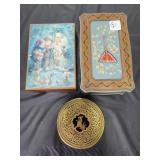 3 DRESSER BOXES: ROUND PIN BOX, SCHMID MUSIC BOX &