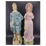 PINKY & BLUE BOY CERAMIC FIGURINES - 12"