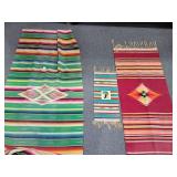 3 PC MEXICO TEXTILES: TABLE RUNNER, SMALL RUG