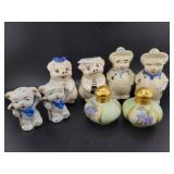 (4) SETS OF SALT & PEPPER SHAKERS: 2 SETS ARE
