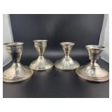 2 PAIR STERLING SILVER CANDLESTICKS - 3 1/2"