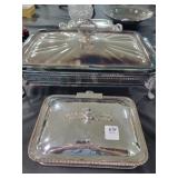 2 SILVERPLATE COVERED SERVING DISHES -
