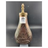 COPPER AND BRASS POWDER FLASK - CANON