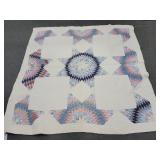 HAND MADE "LONE STAR" QUILT - 74" X 75"