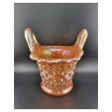 DUGAN DIAMOND BEADED BASKET MARIGOLD 5"