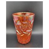 RIIHIMAKI CARNIVAL GLASS 4" TUMBLER - MARIGOLD
