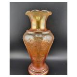 JAIN MARIGOLD CARNIVAL GLASS 7" VASE