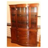 MAHOGANY CURVED FRONT CHINA CABINET