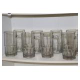 (8) LARGE HEAVY GLASS MUGS