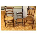(3) CANE SEAT CHAIRS